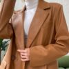 Art 508-5 Camel klassikaline nahkne oversize pintsak ALEX "Art 508"
