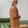 Art 508-6 Camel klassikaline nahkne oversize pintsak ALEX "Art 508"