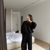 Must kaheosaline seemisnahkne komplekt "Art 7080"