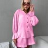 Mod 128-19 Roosa suvine musliinkomplekt "Mod 128"