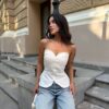 Valge viisakas topp