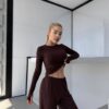 Pruun naiste vabaajakomplekt "Model 265"