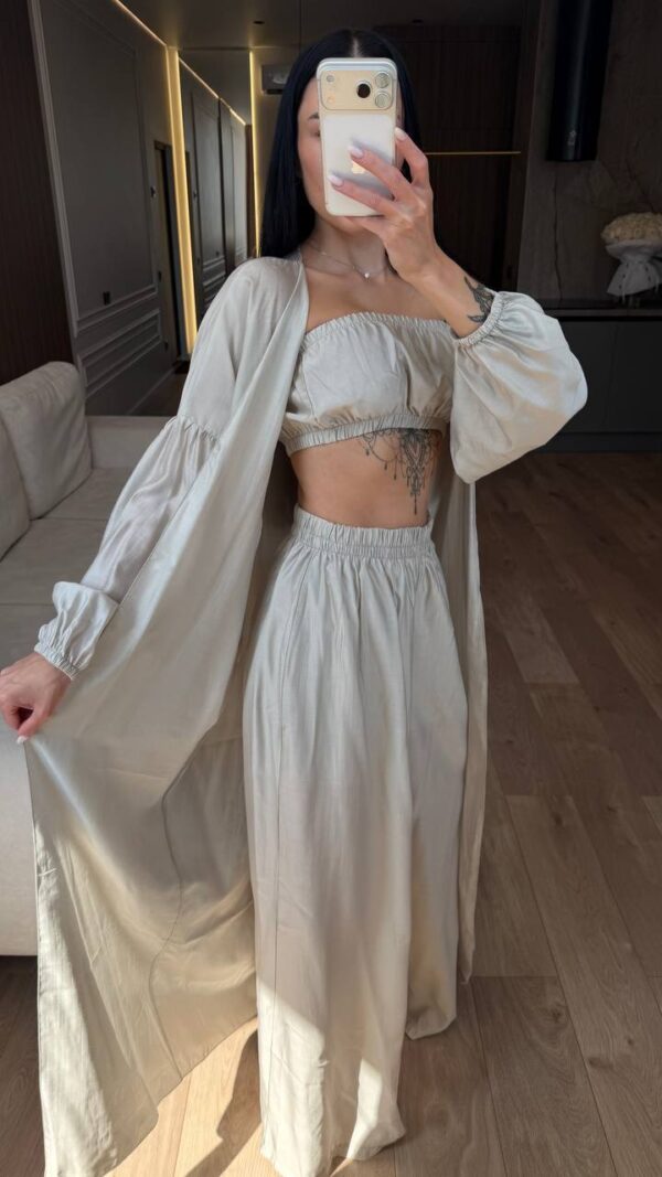Mod 1339-1 Beež kolmeosaline tencel komplekt "Mod 1339"