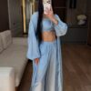 Helesinine kolmeosaline tencel komplekt "Mod 1339"