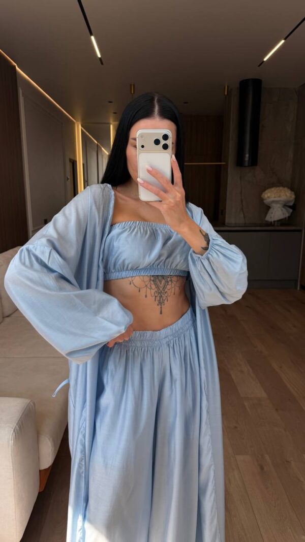 Helesinine kolmeosaline tencel komplekt "Mod 1339"