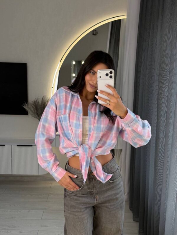 Roosa flanellsärk "Model 022"