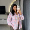 Roosa flanellsärk "Model 022"