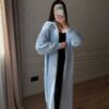 Helesinine alpakavillane pikk kardigan "Mod 489"