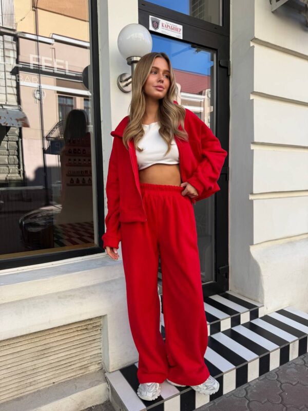 Punane fliisist dressikomplekt "Model 562"