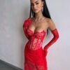 Lace-Muse-47 Punane maxi kleit "LACE MUSE"