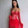 Lace-Muse-48 Punane maxi kleit "LACE MUSE"