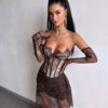 Pruun maxi kleit "LACE MUSE"