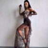 Pruun maxi kleit "LACE MUSE"