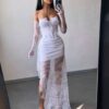 Valge maxi kleit "LACE MUSE"