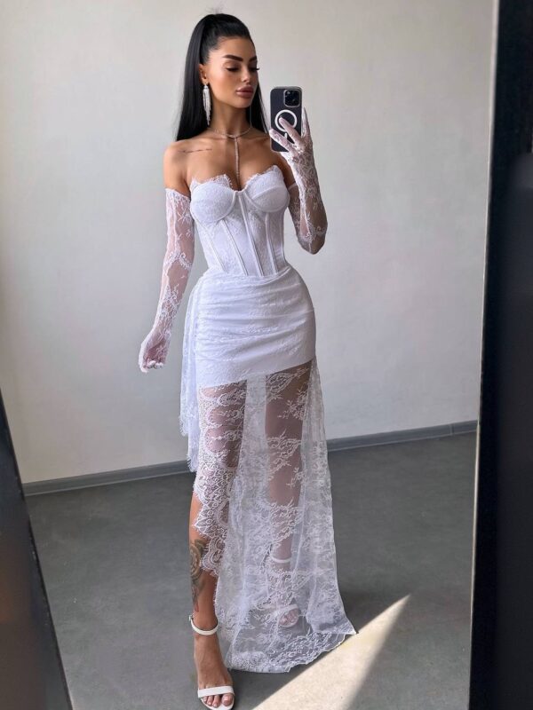 Valge maxi kleit "LACE MUSE"