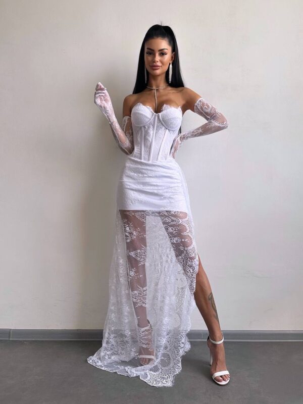 Valge maxi kleit "LACE MUSE"