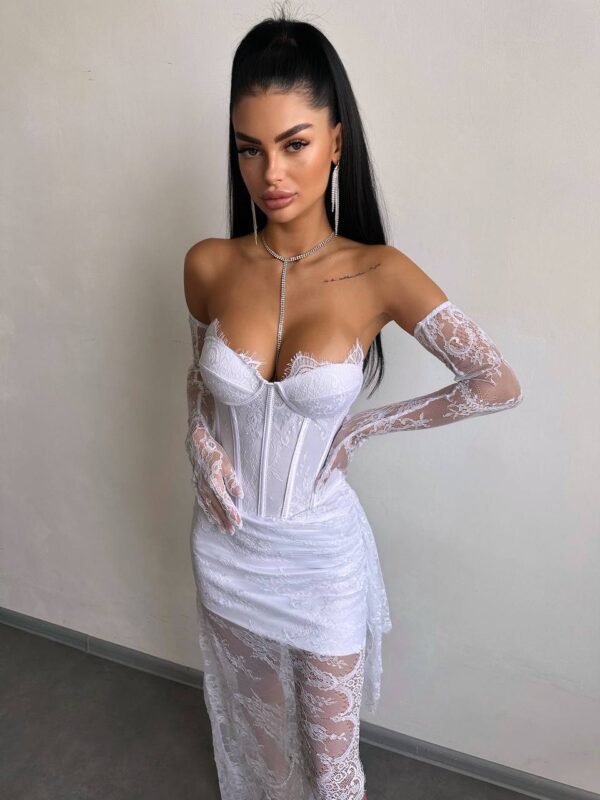 Valge maxi kleit "LACE MUSE"