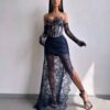 Sinine maxi kleit "LACE MUSE"