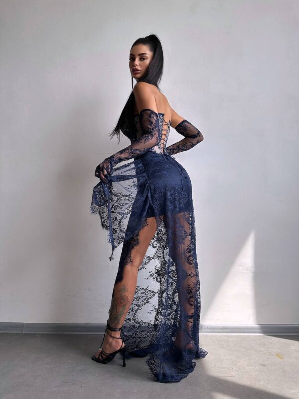 Sinine maxi kleit "LACE MUSE"