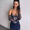 Sinine maxi kleit "LACE MUSE"