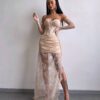 Beež maxi kleit "LACE MUSE"