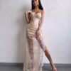 Beež maxi kleit "LACE MUSE"