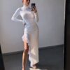Valge midi kleit "VELVET NOIR"