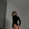 Mod-034-5 Must läbipaistva dekolteega body NOIRÉ "Mod 034"